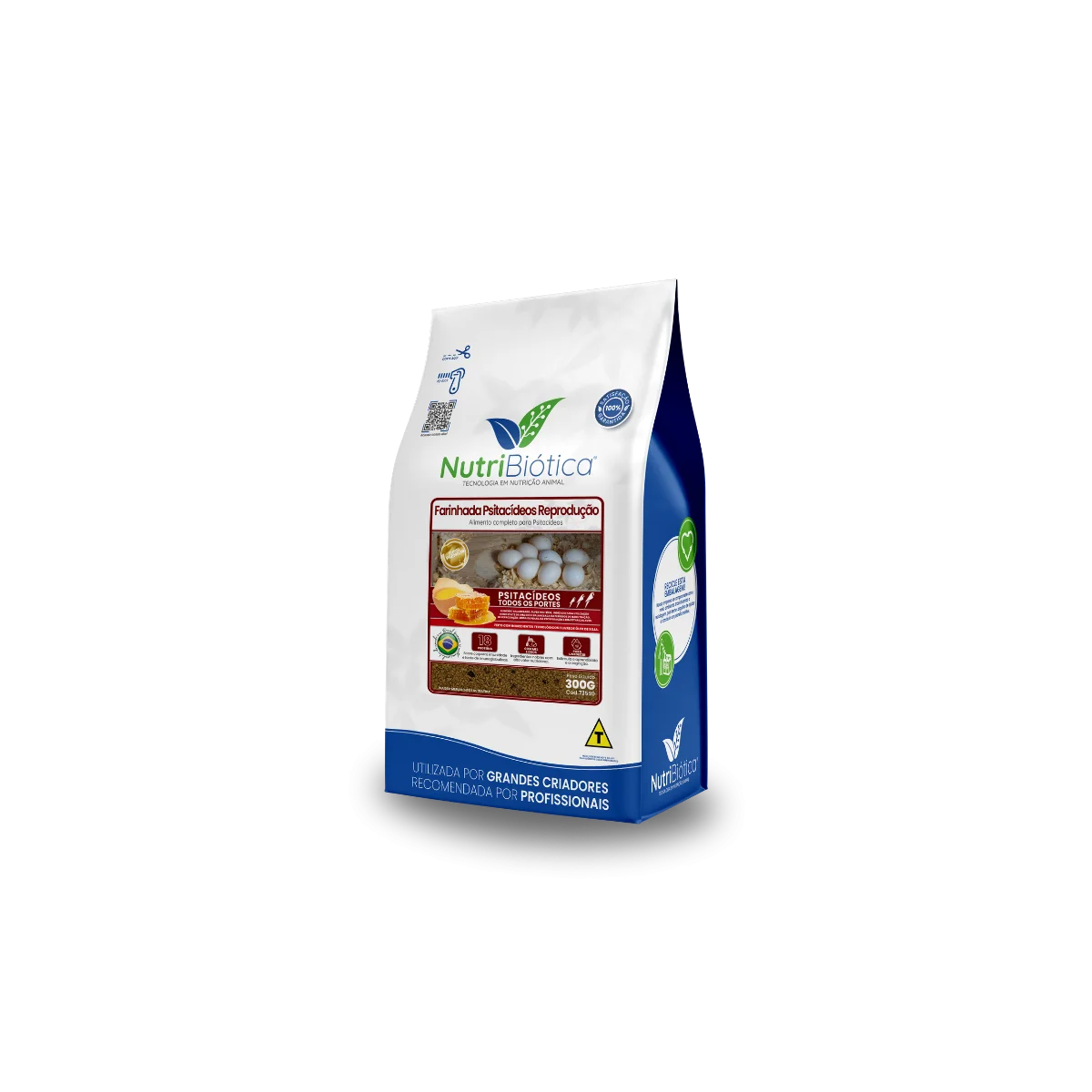Farinhada Psitacídeos Reprodução NutriBiótica Super Premium 300g - Imagem 3