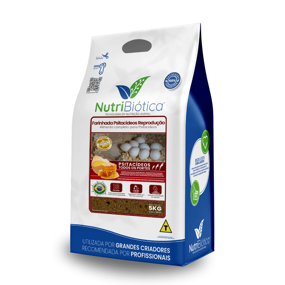 Farinhada Psitacídeos Reprodução NutriBiótica Super Premium 300g - Imagem 2