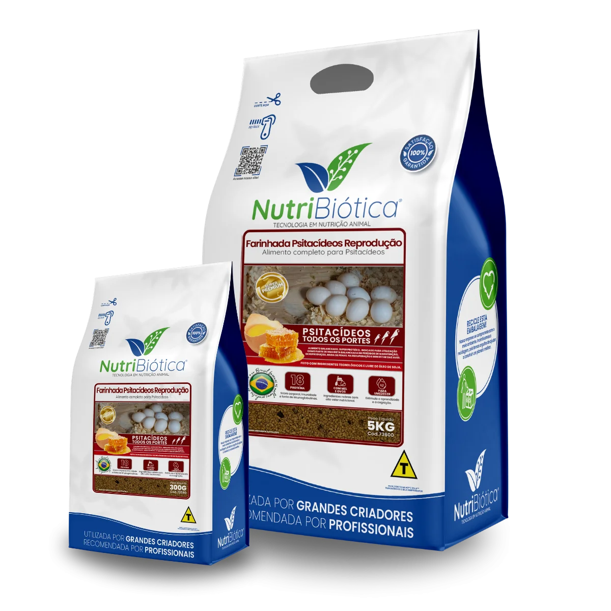 Farinhada Psitacídeos Reprodução NutriBiótica Super Premium 300g