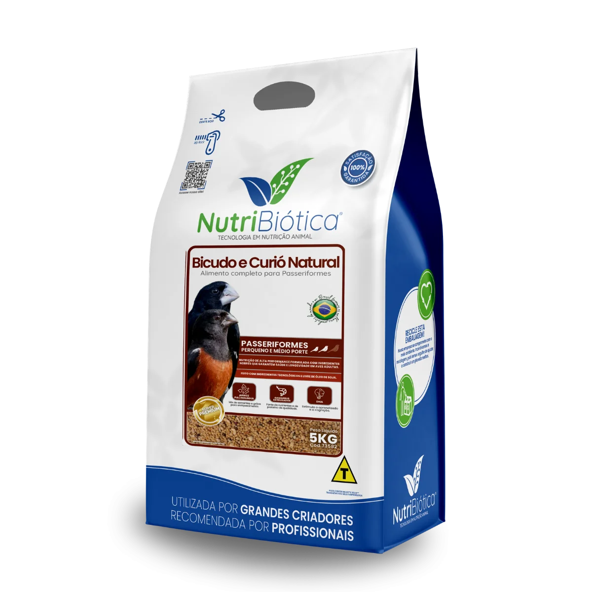 Ração Bicudo e Curió Natural NutriBiótica Super Premium 300g - Imagem 3