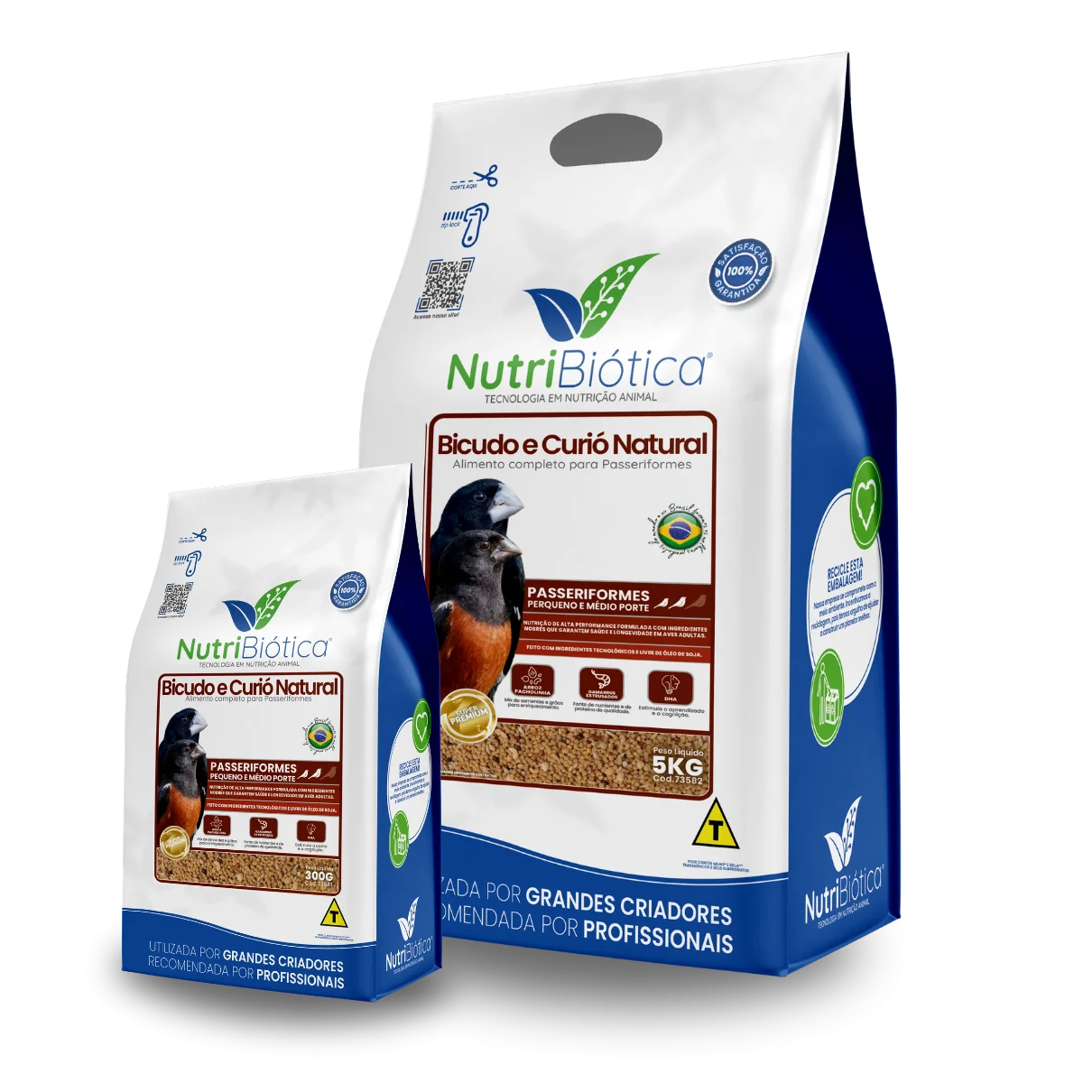 Ração Bicudo e Curió Natural NutriBiótica Super Premium 300g