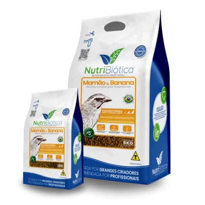 Ração Passeriformes Mamão e Banana NutriBiótica Nature 300g